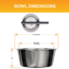 Neater Pet Brands stainless steel dog bowl shown from a side angle.