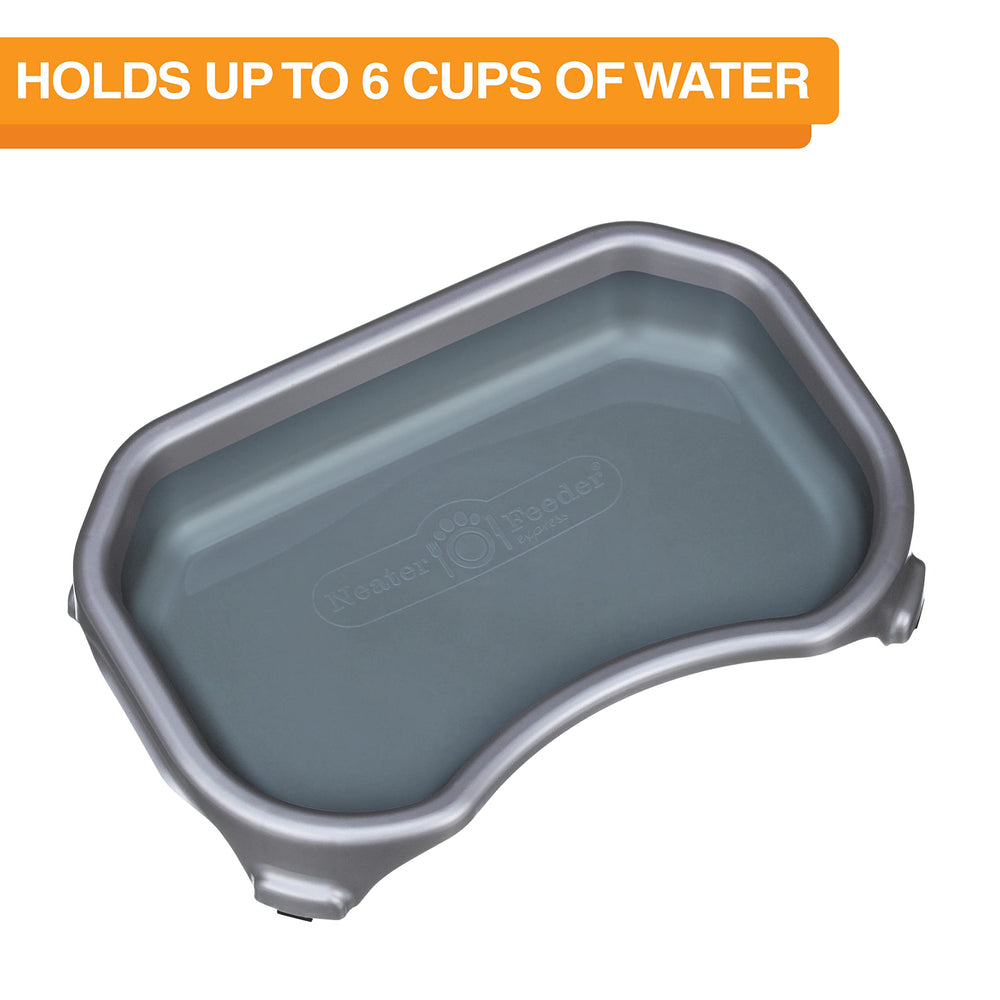 Neater Pet Brands Little Big Bowl in gunmetal grey.