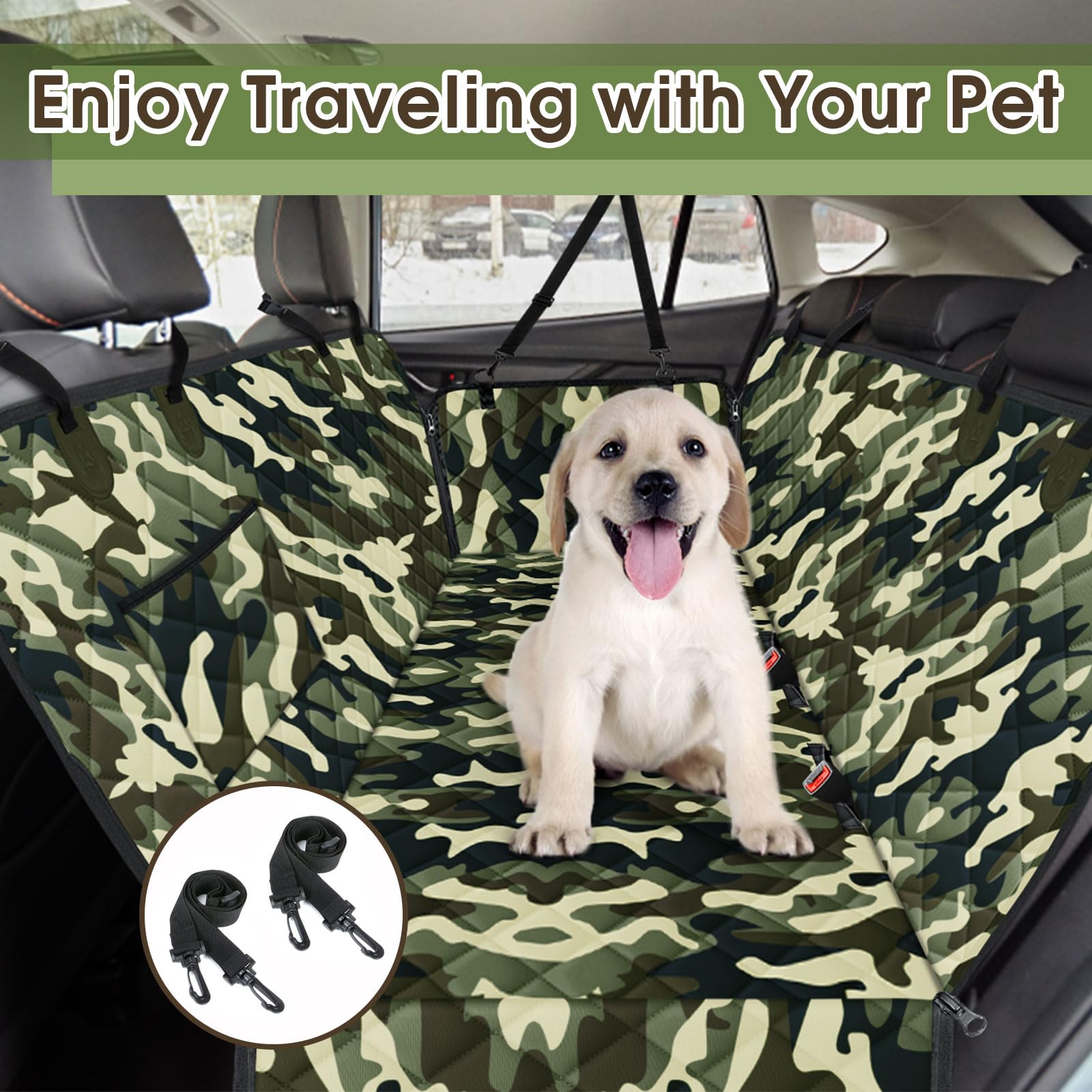 NECKORY dog car seat cover fully unfolded as a mat.