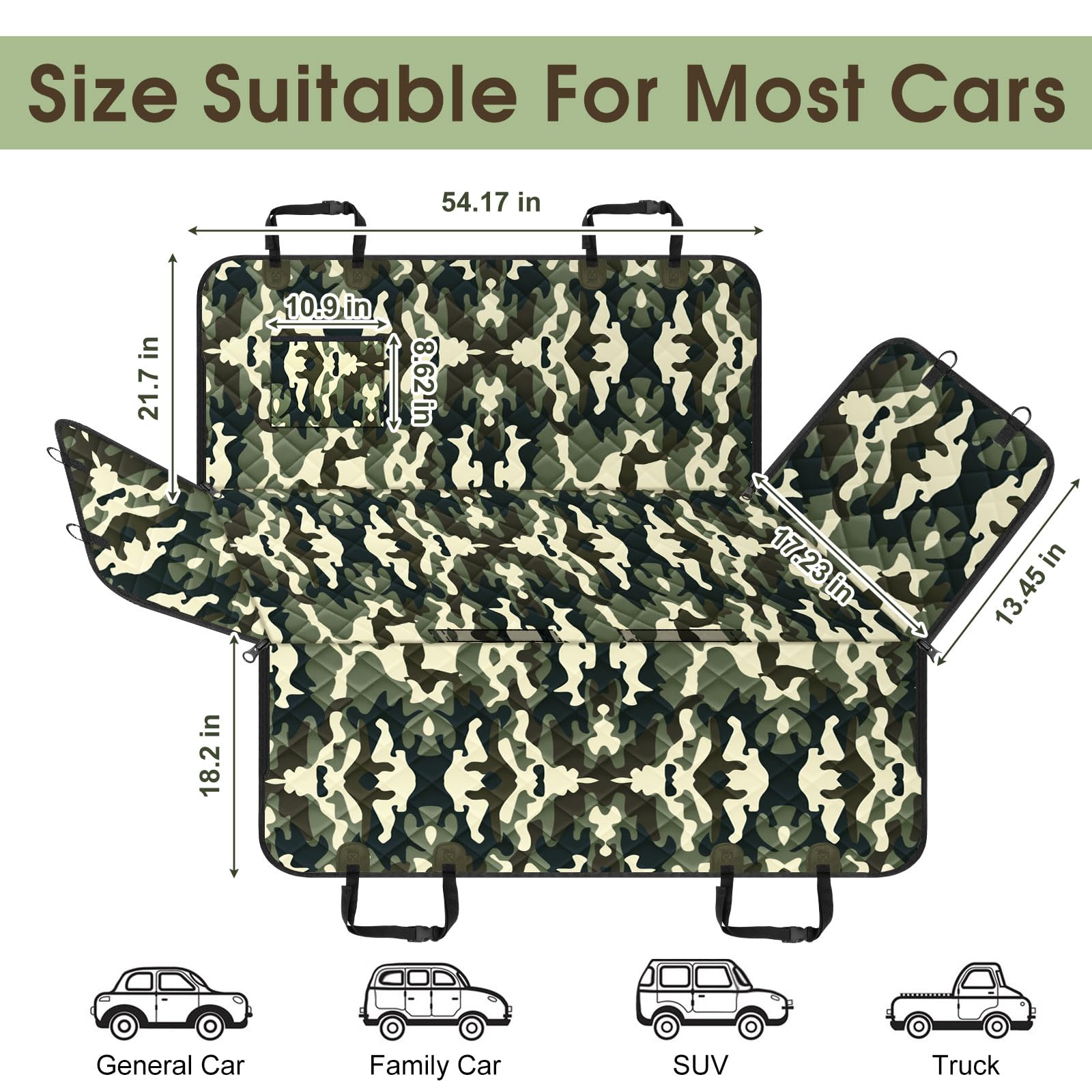NECKORY dog car seat cover close-up showing its coated 600D polyester fabric.