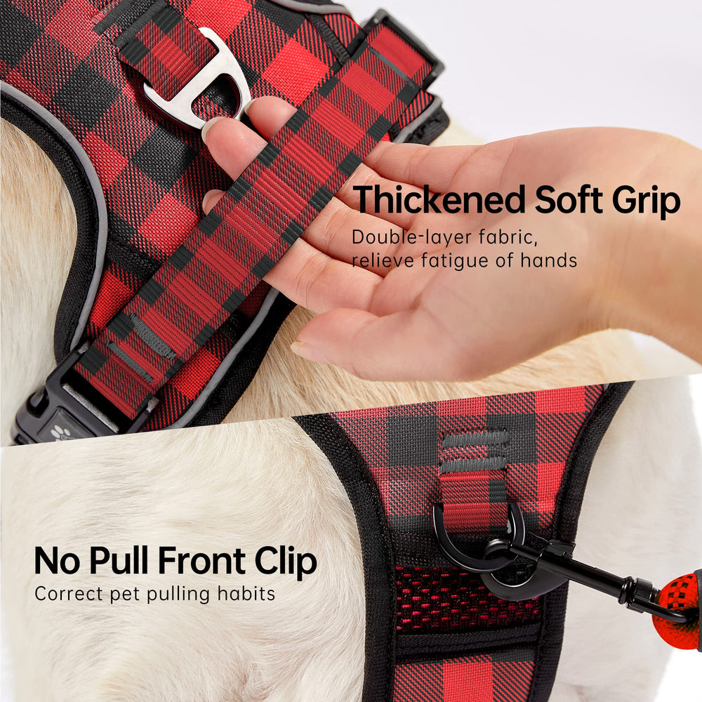 NESTROAD dog harness with its adjustable shoulder and chest straps.