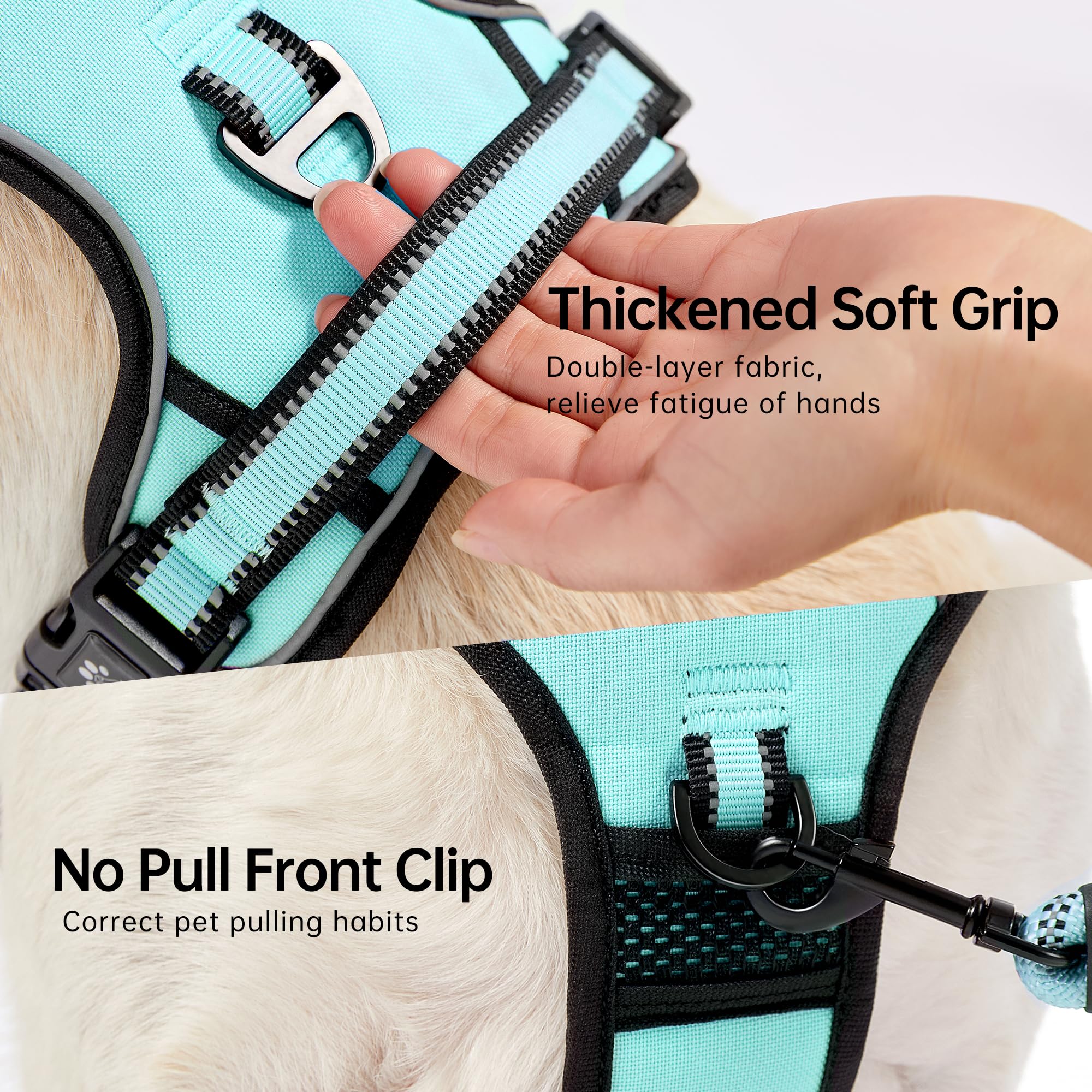 NESTROAD dog harness detail showing the adjustable shoulder and chest straps.