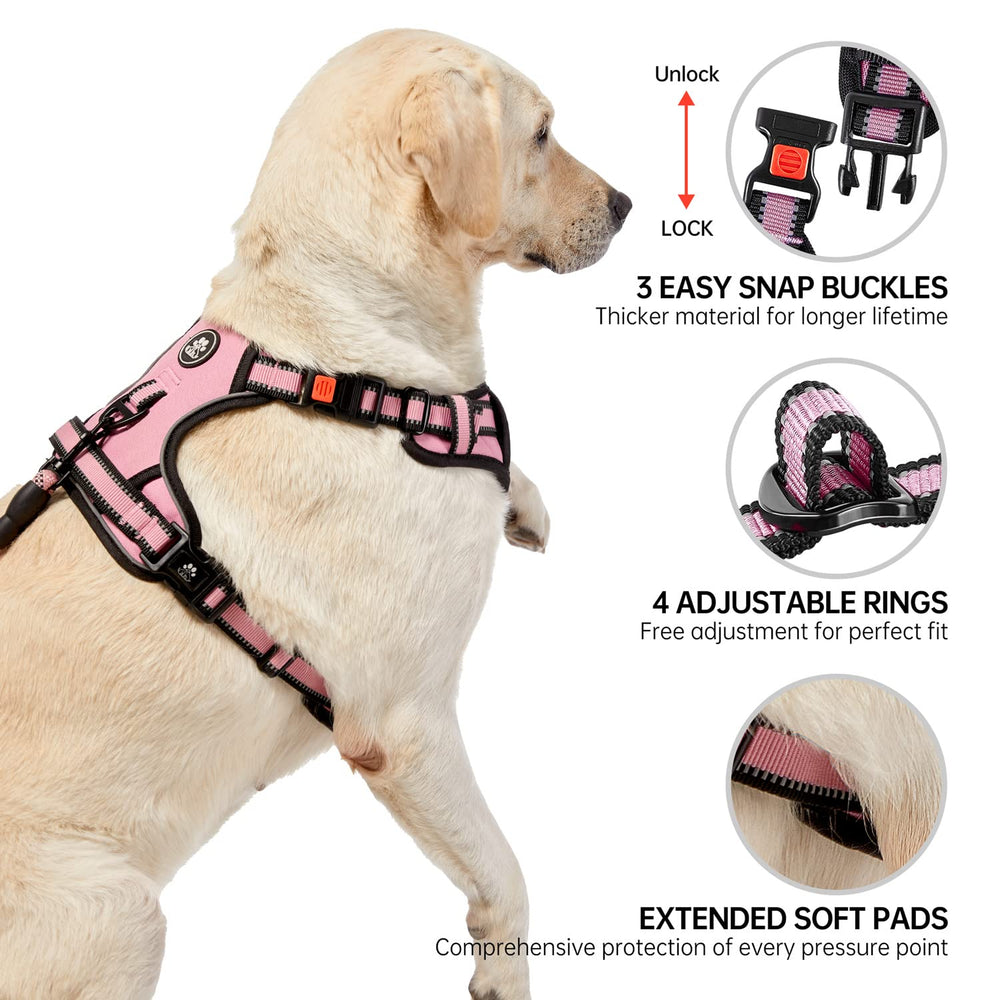 NESTROAD dog harness with front and rear leash attachment clips.