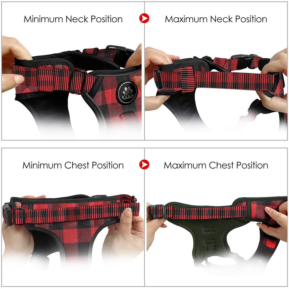 NESTROAD dog harness showing its front and rear leash clips.
