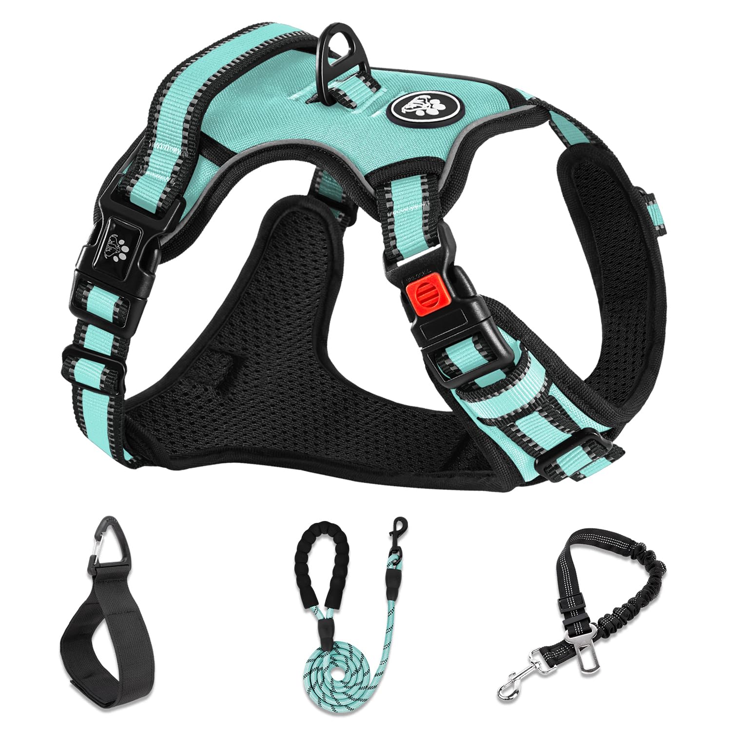 NESTROAD dog harness shown from the front to display the vest shape.