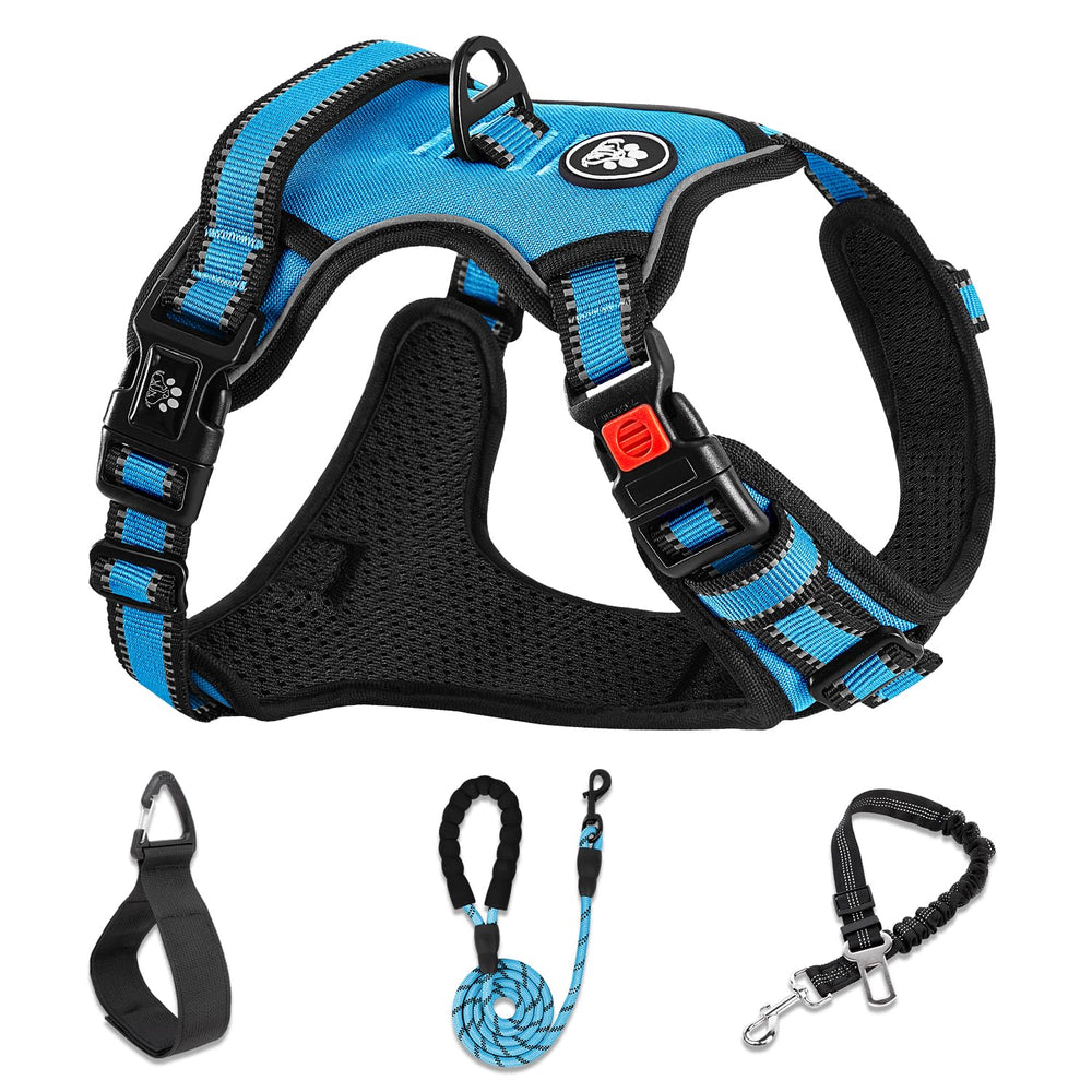 NESTROAD dog harness shown from the front as a reflective vest harness.