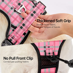 NESTROAD dog harness detail showing breathable mesh and padded areas.