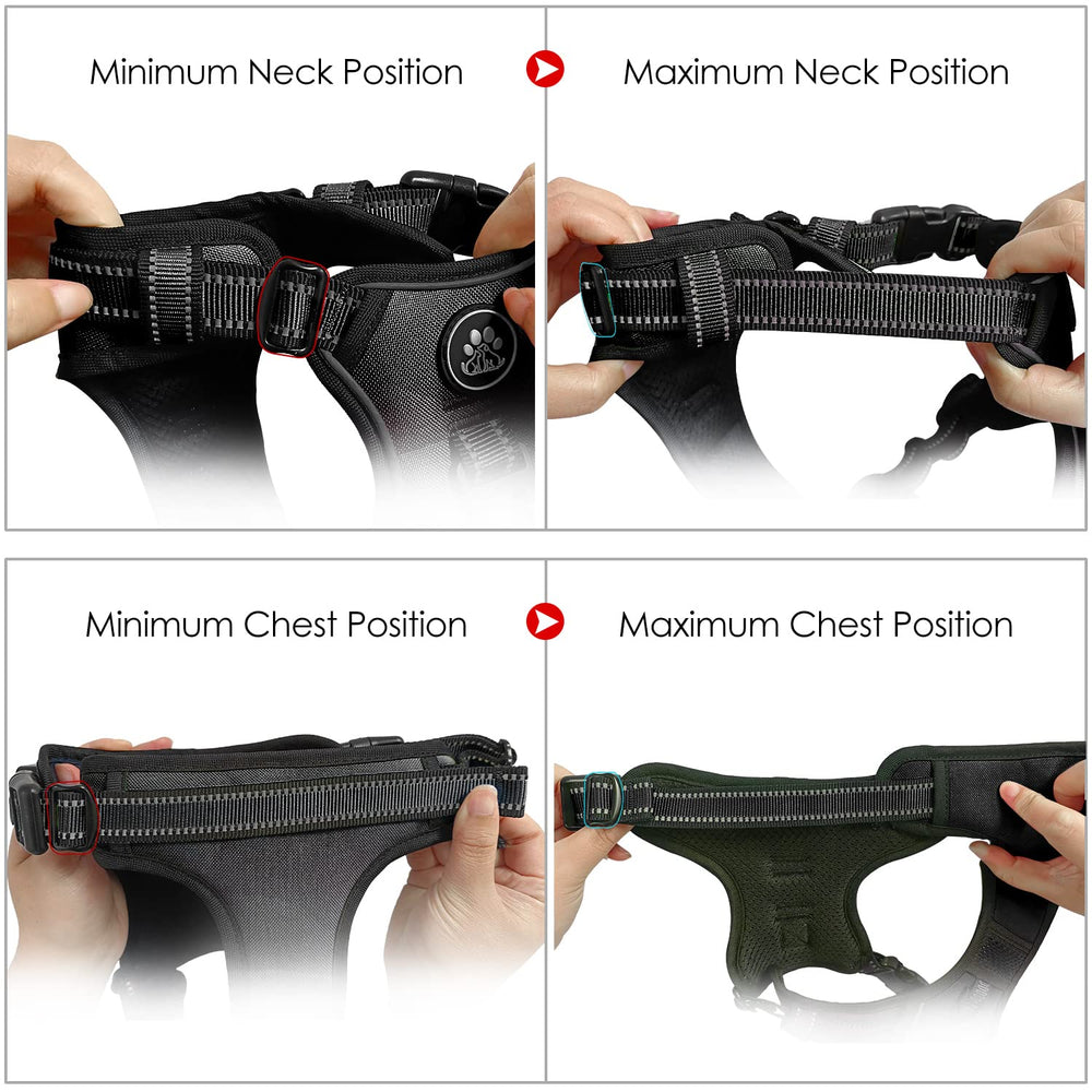 NESTROAD dog harness showing the rear leash attachment clip.