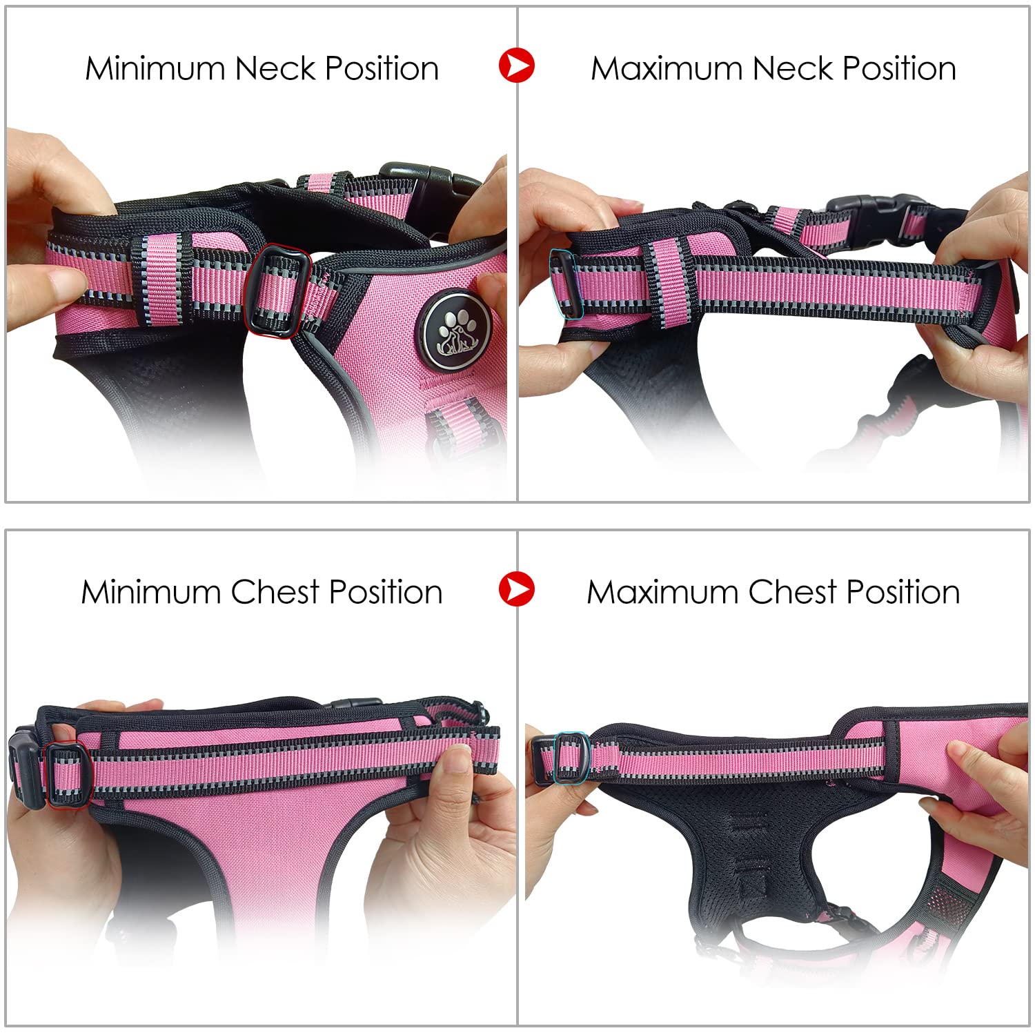 NESTROAD dog harness set with the leash, retractable seatbelt and storage strap.