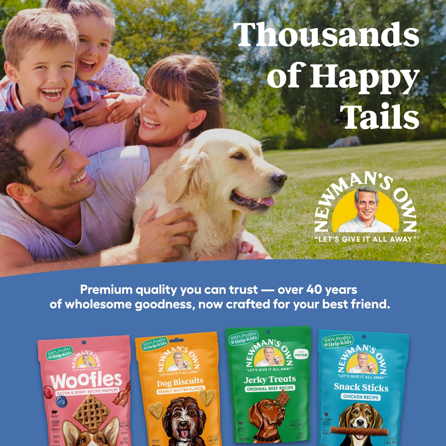 Newman's Own Dog Biscuits being offered as a training reward.