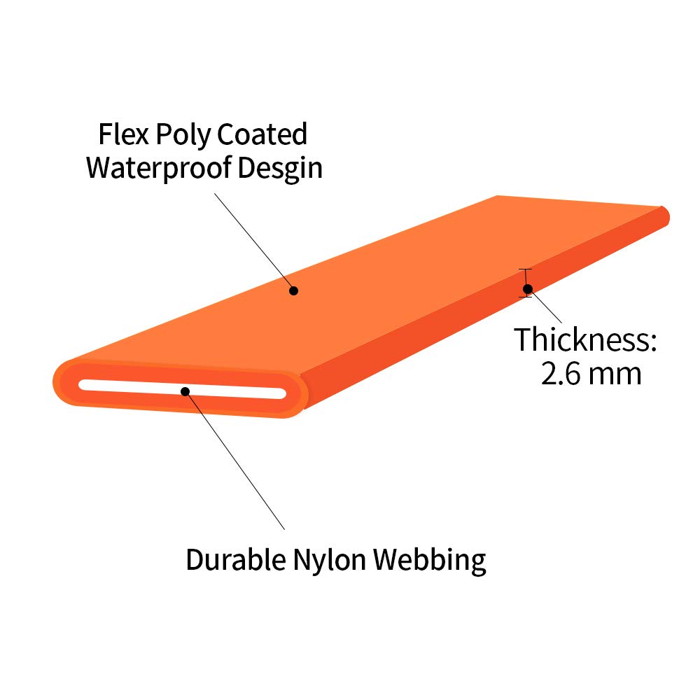 NIMBLE dog leash close-up showing its flex poly-coated nylon strap.