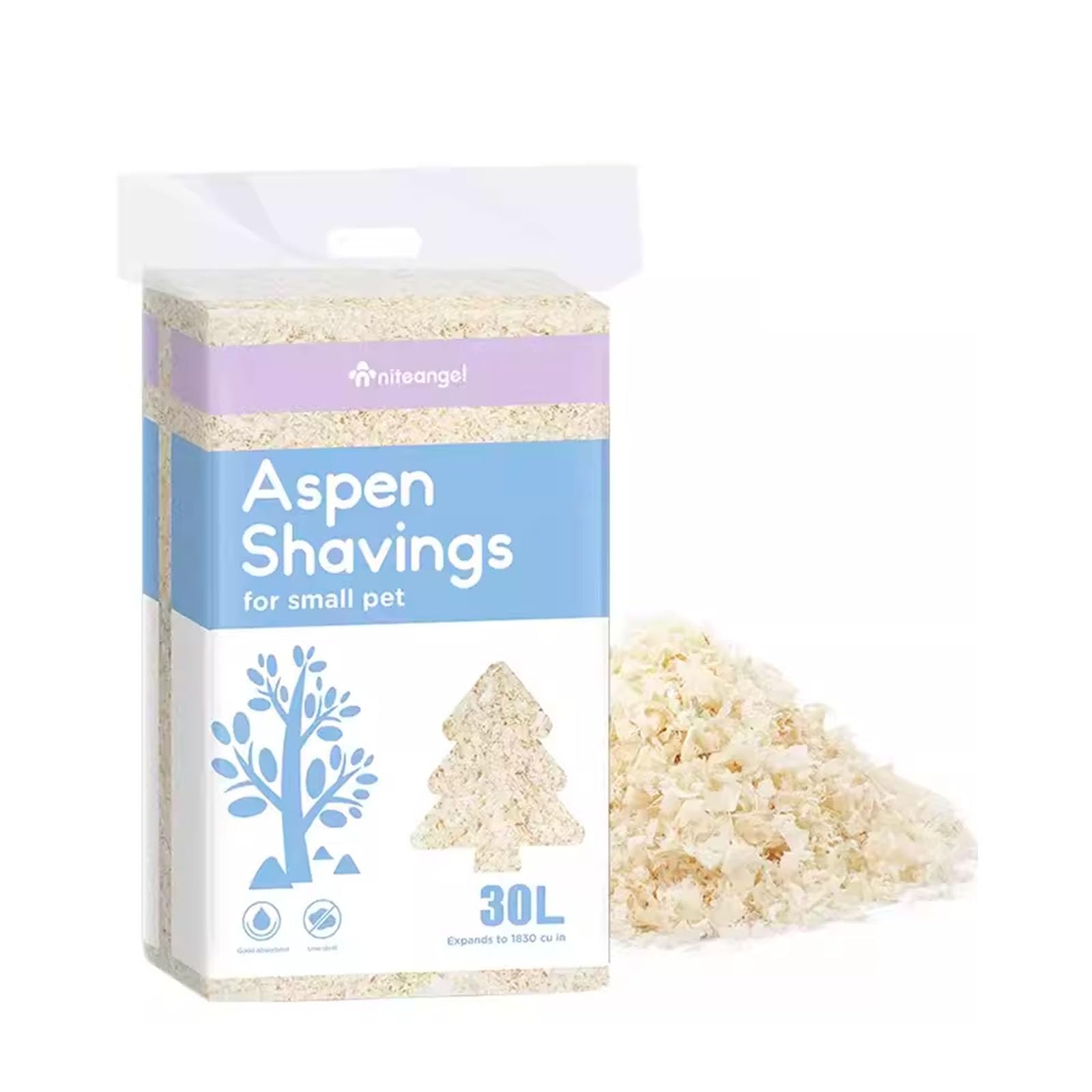 Niteangel Aspen Bedding shown from the front as a small-pet bedding product.