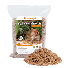 Niteangel cork hamster bedding shown from the front.