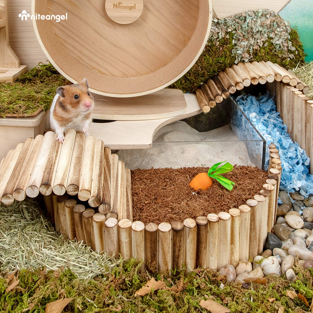 Niteangel hamster bedding close-up showing its natural coconut-fiber texture.
