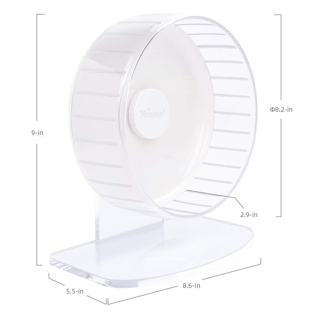 Niteangel hamster wheel set up inside a hamster habitat.
