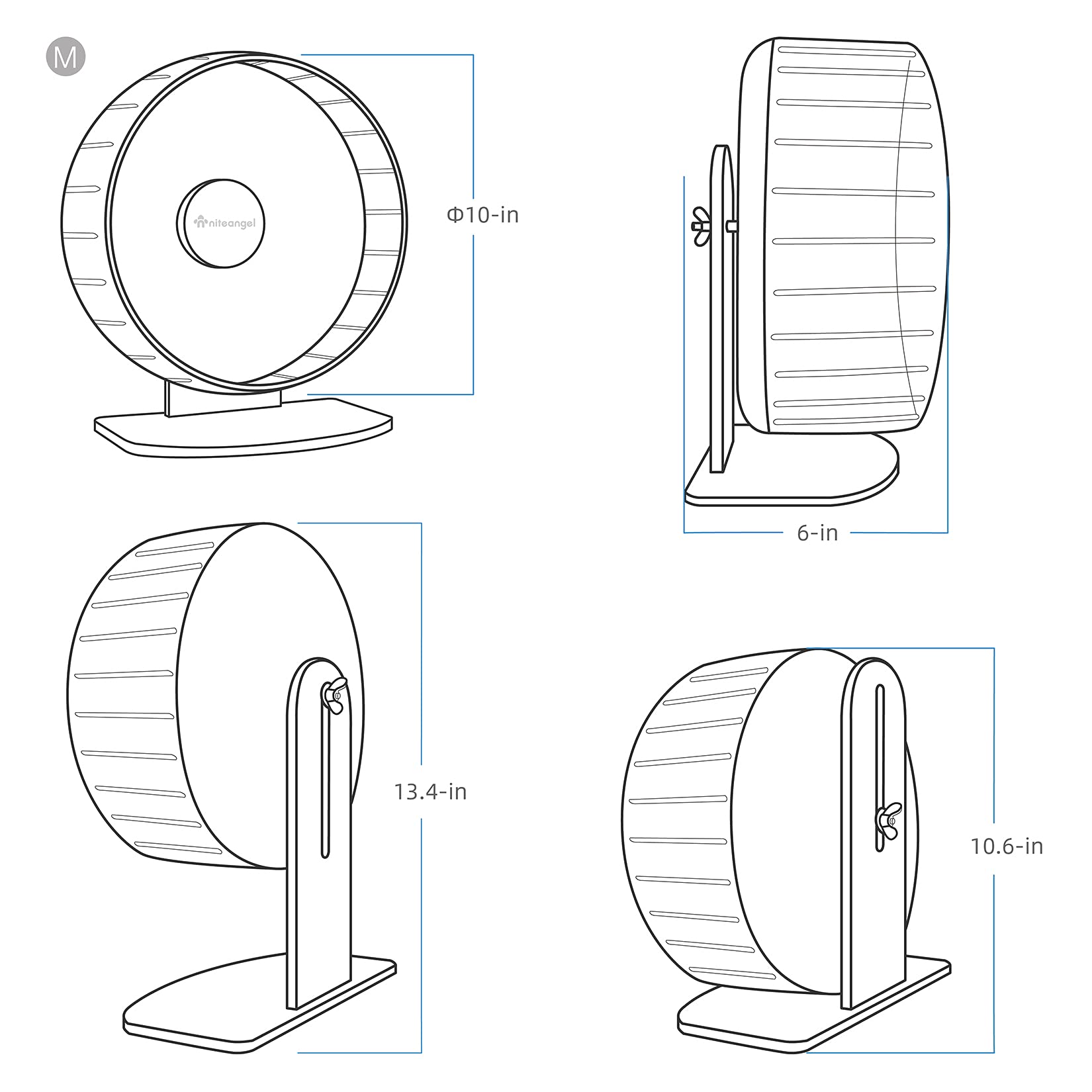 Niteangel hamster exercise wheel shown in an available color option.