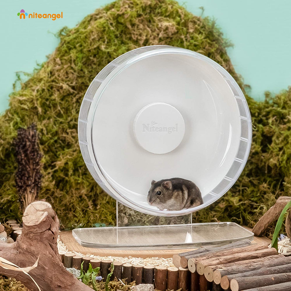 Niteangel hamster wheel detail showing its dual ball bearing design.