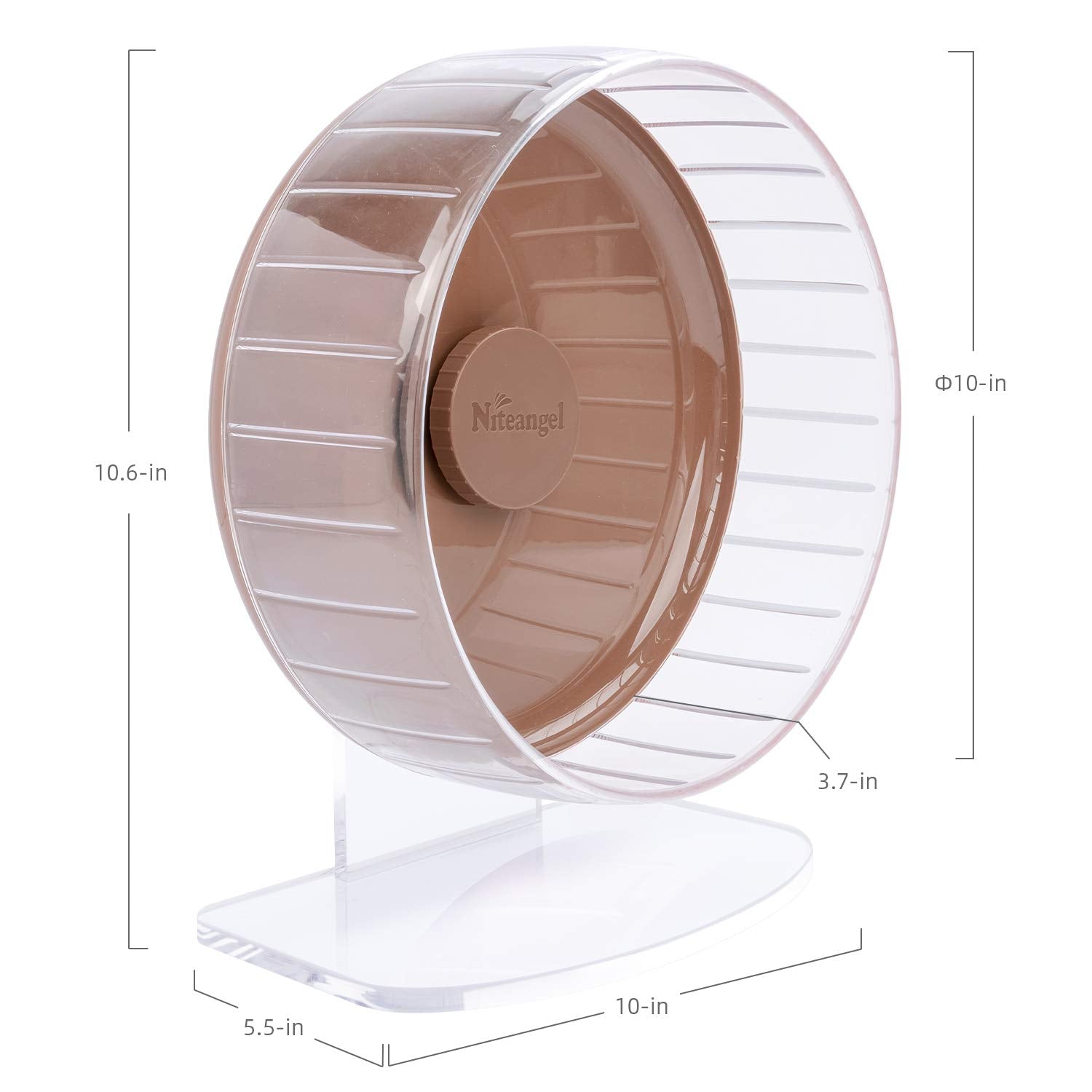 Niteangel hamster wheel placed in a hamster habitat.
