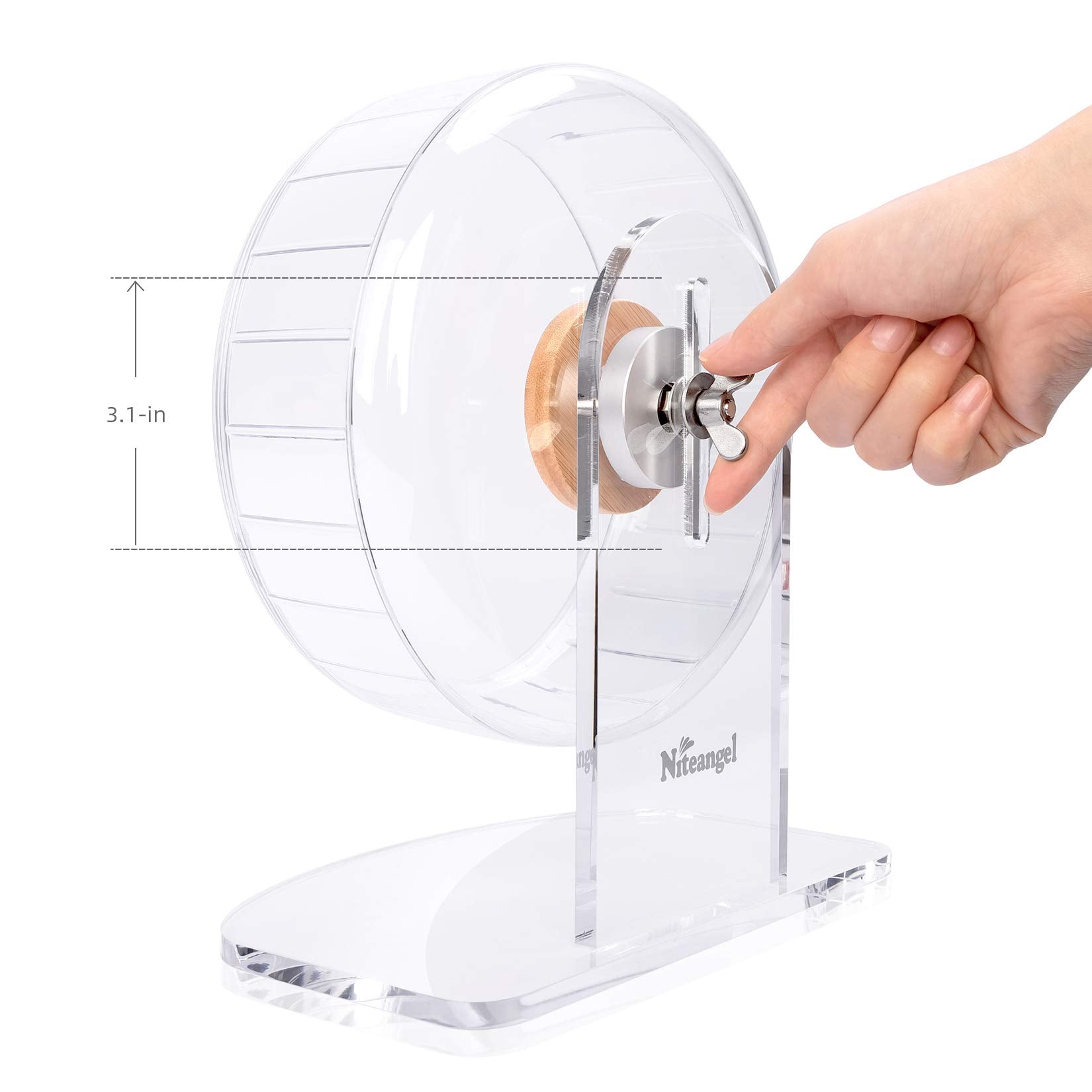 Niteangel hamster exercise wheel positioned in a small-animal habitat.