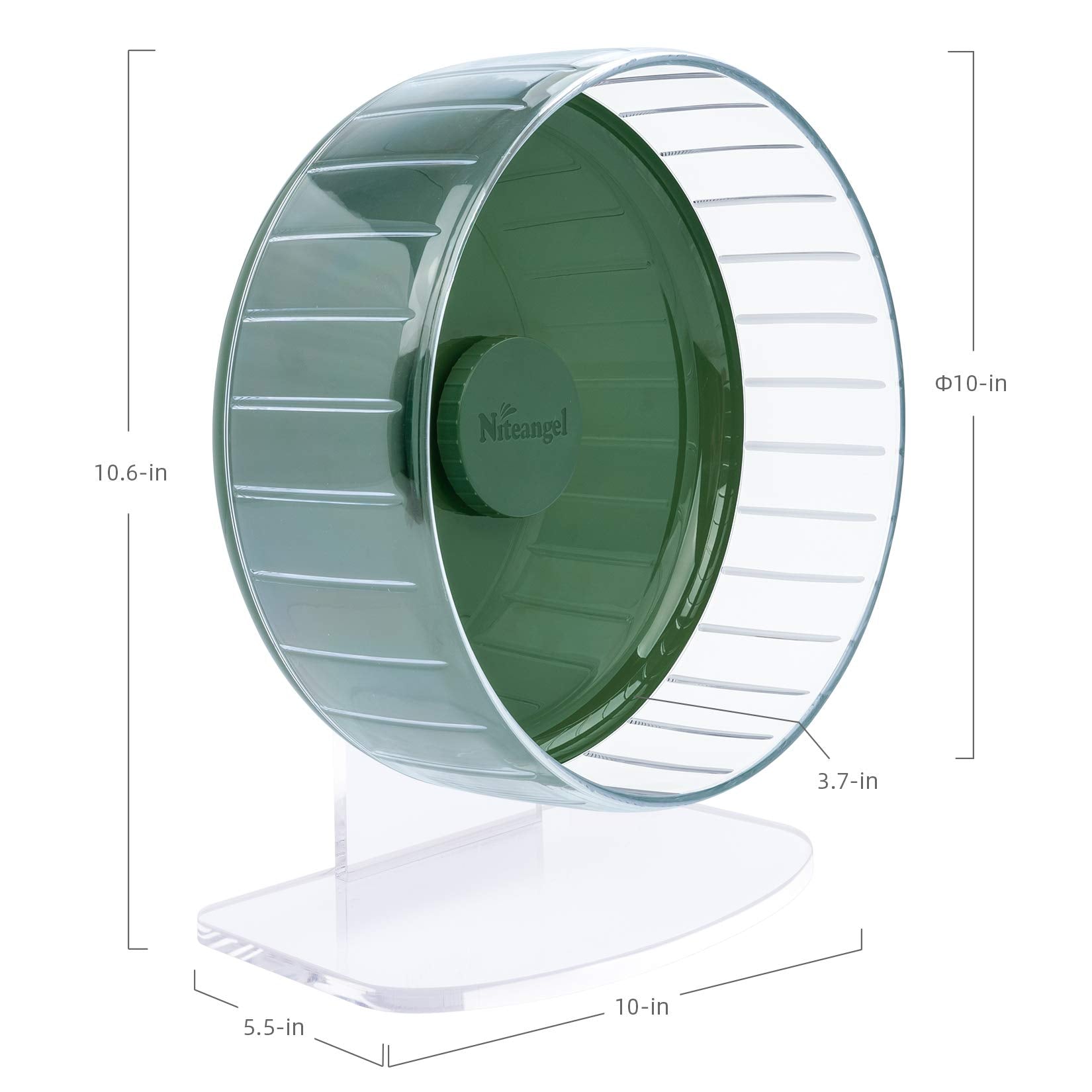 Niteangel hamster exercise wheel positioned in a hamster habitat for running.