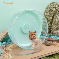 Detail of the wide running track on the Niteangel hamster wheel.