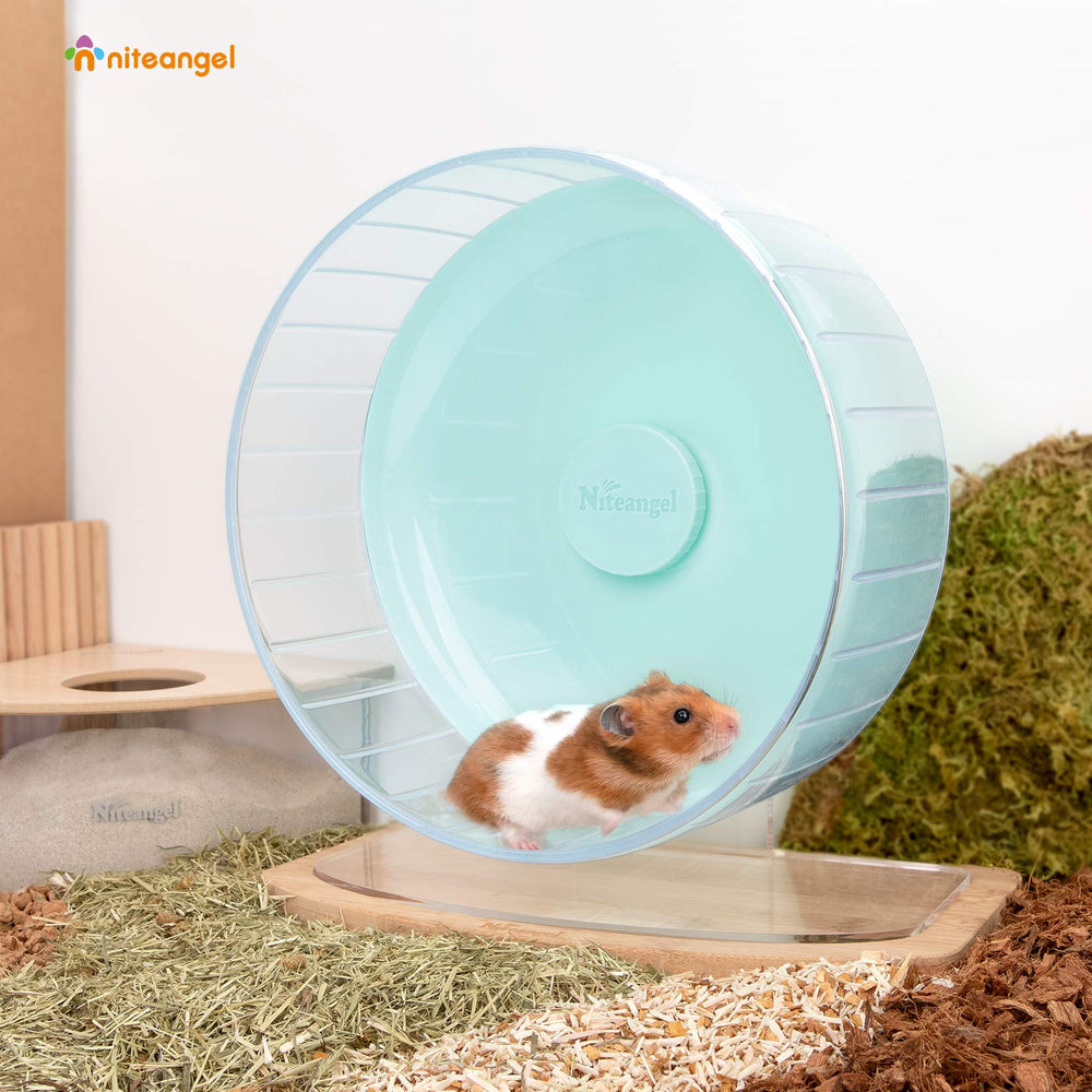 Niteangel hamster exercise wheel shown from a side angle.