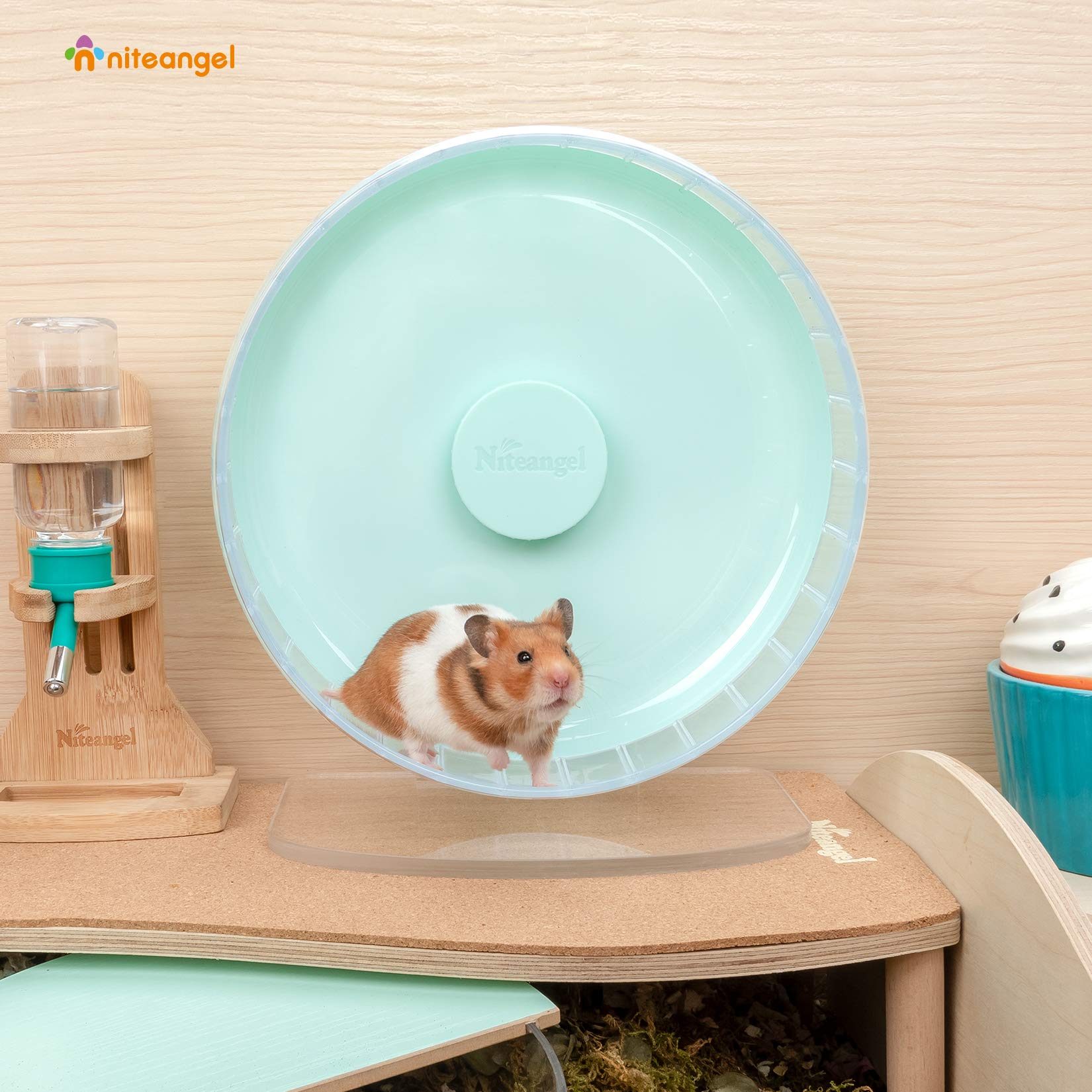Niteangel hamster exercise wheel shown from a side angle.