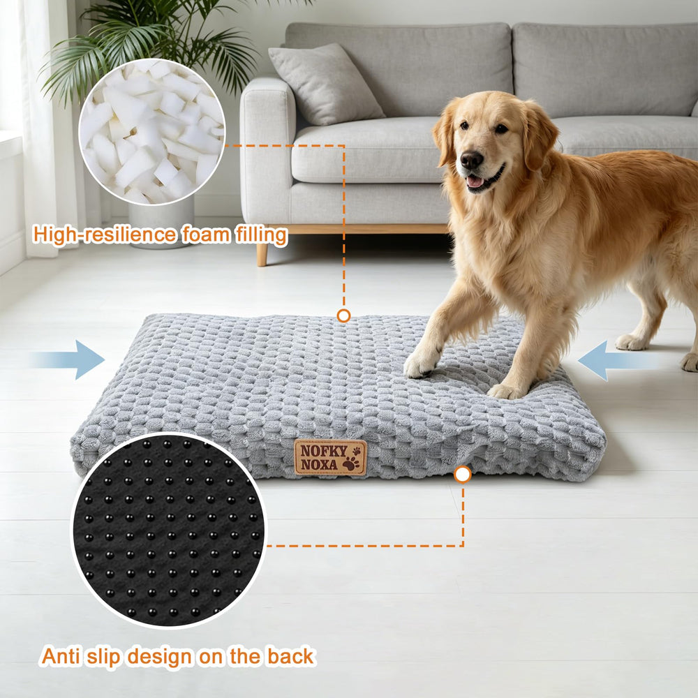 NOFKYNOXA dog bed turned over to show the non-slip base.