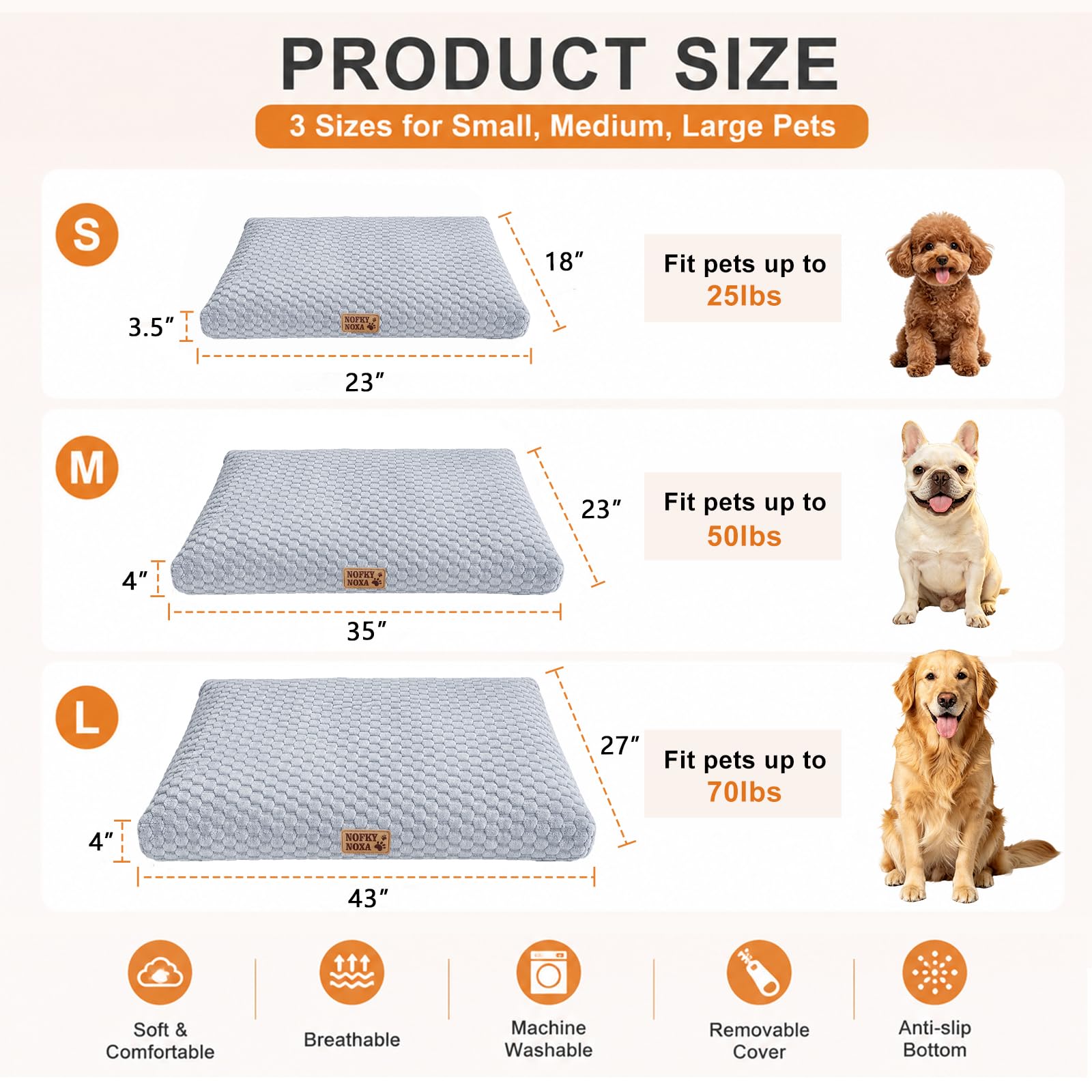 NOFKYNOXA dog bed detail showing the removable zip-off cover.