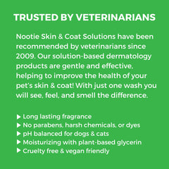 Nootie Pet Shampoo with a close view of its formula details.