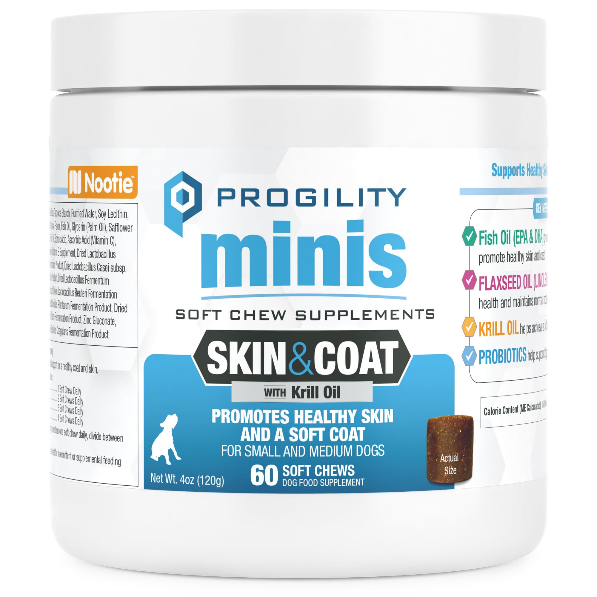 Nootie Progility Mini supplement shown from the front.