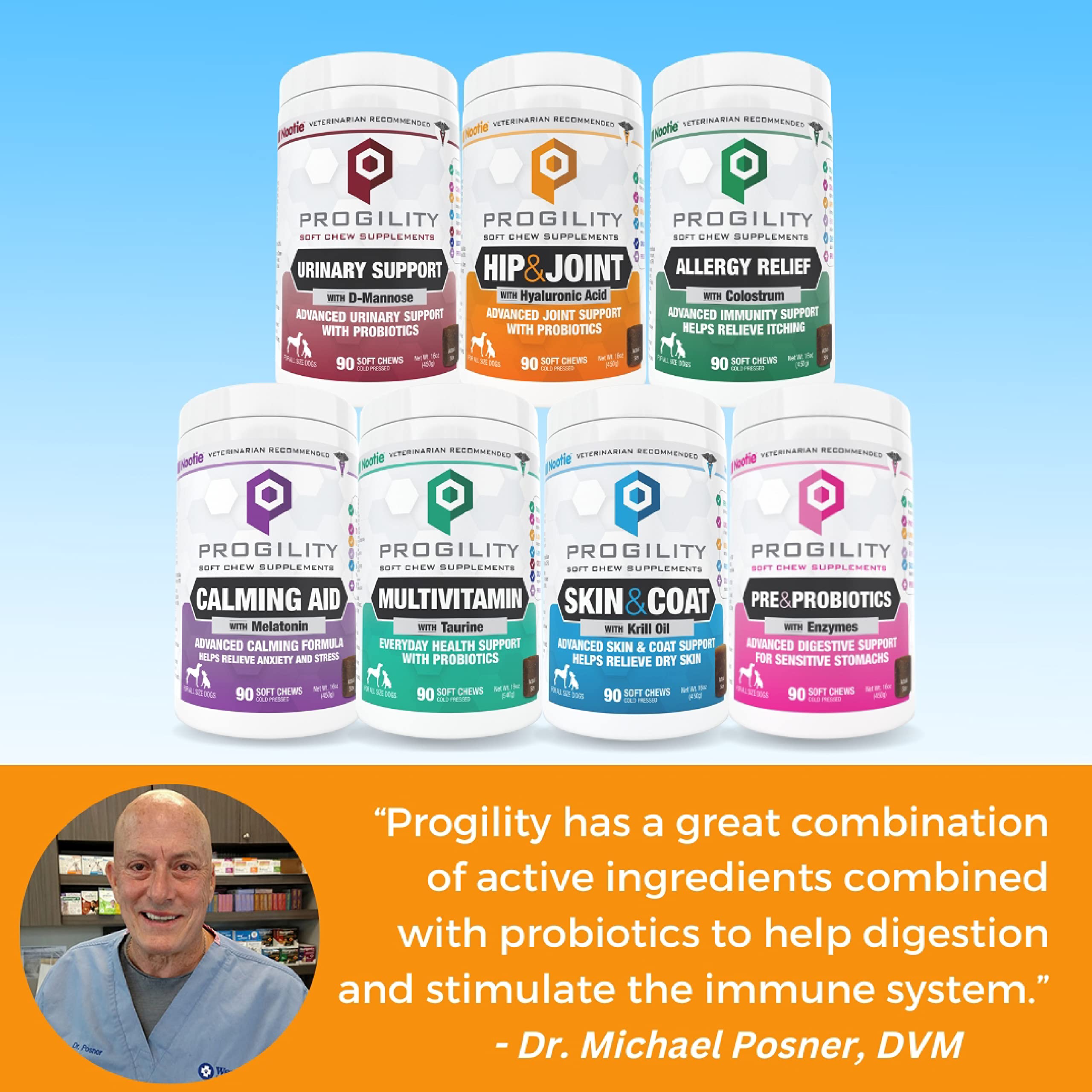 Nootie Progility Mini supplement packaging shown from an alternate angle.