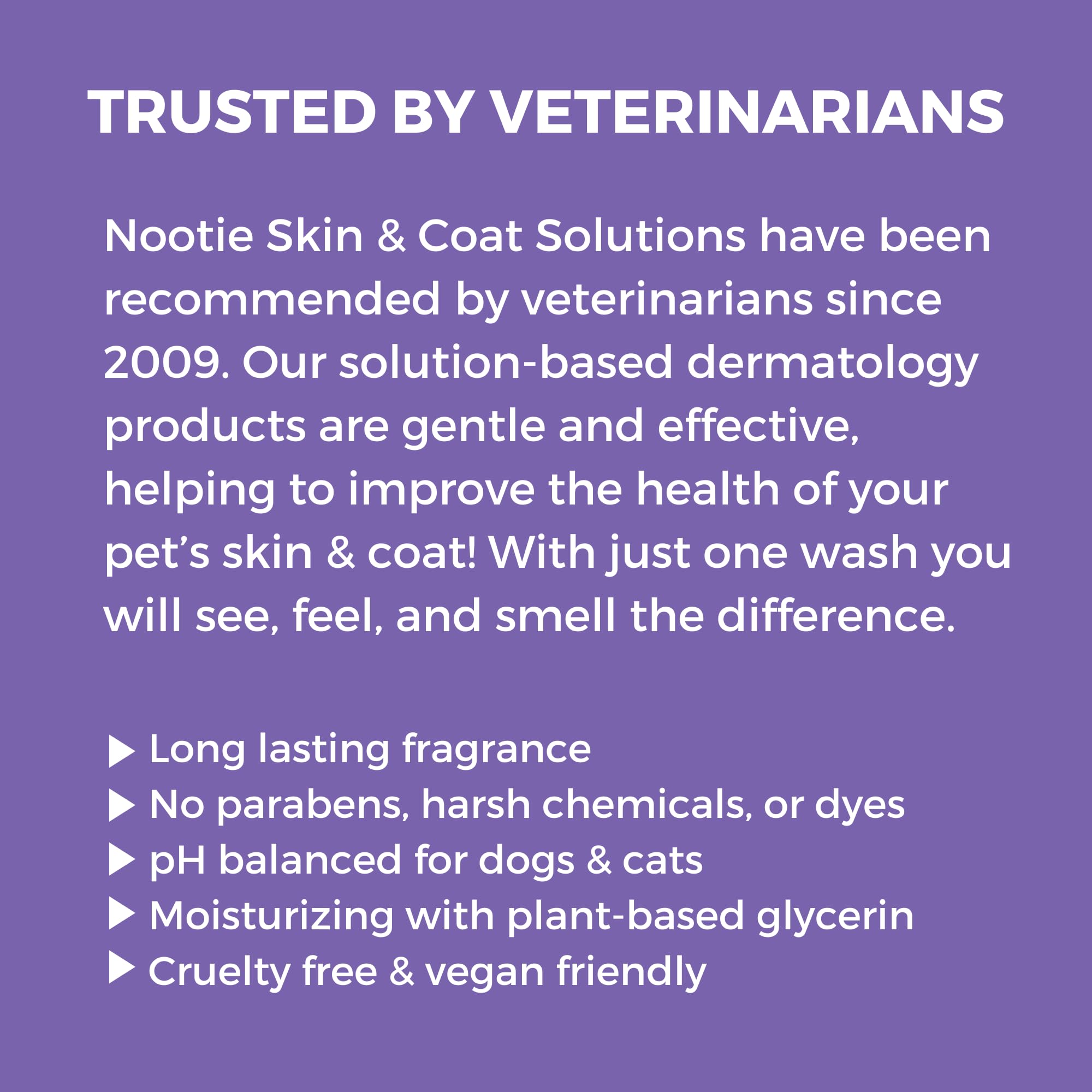 Nootie puppy shampoo highlighting its tearless shampoo base.