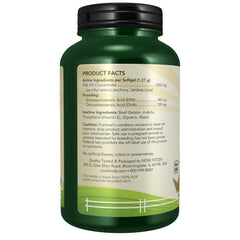 NOW Pet Health Omega 3 Supplement softgel shown in close-up.