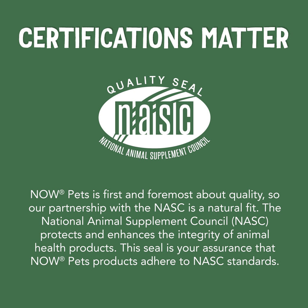 NOW Pet Health Omega 3 Supplement alongside its anchovy and sardine sources.