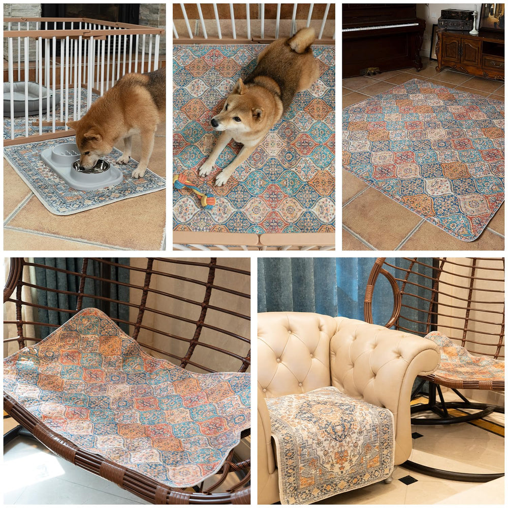 nunubaby washable dog pee pad shown folded to display its reusable design.