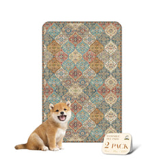 nunubaby washable dog pee pad shown from the front in Beige/Multi.