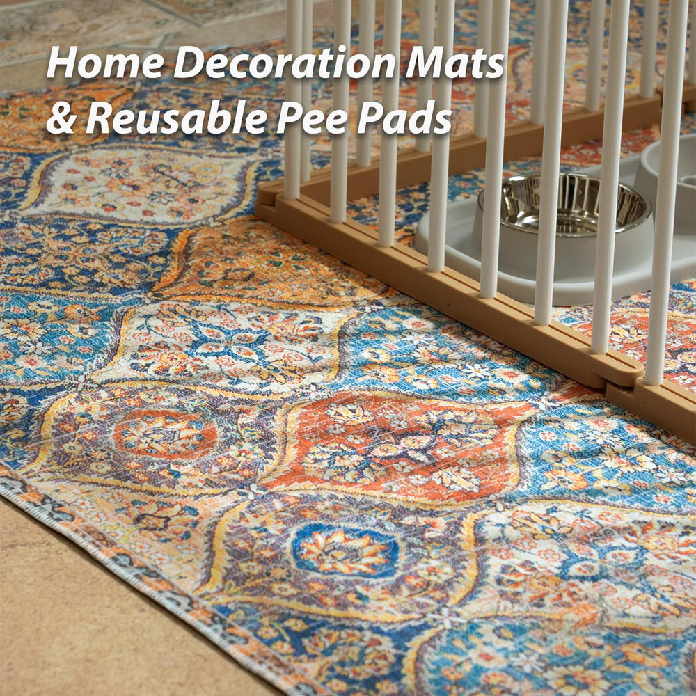 nunubaby washable dog pee pad displaying its Beige/Multi pattern.