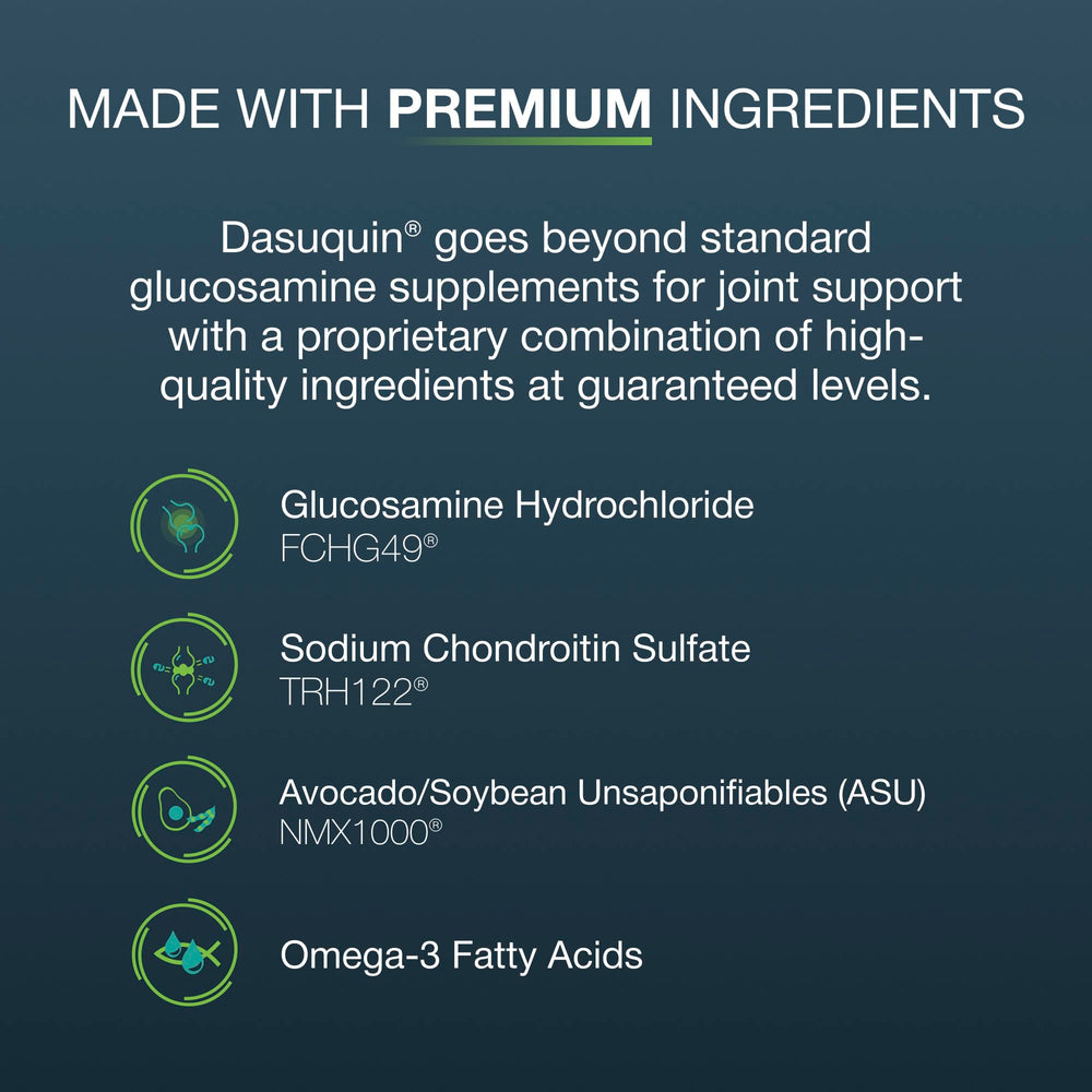 Nutramax Dasuquin cat joint supplement ingredient focus on avocado and soybean unsaponifiables.