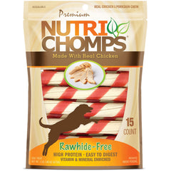 Nutri Chomps dog chews shown with the front of the package.