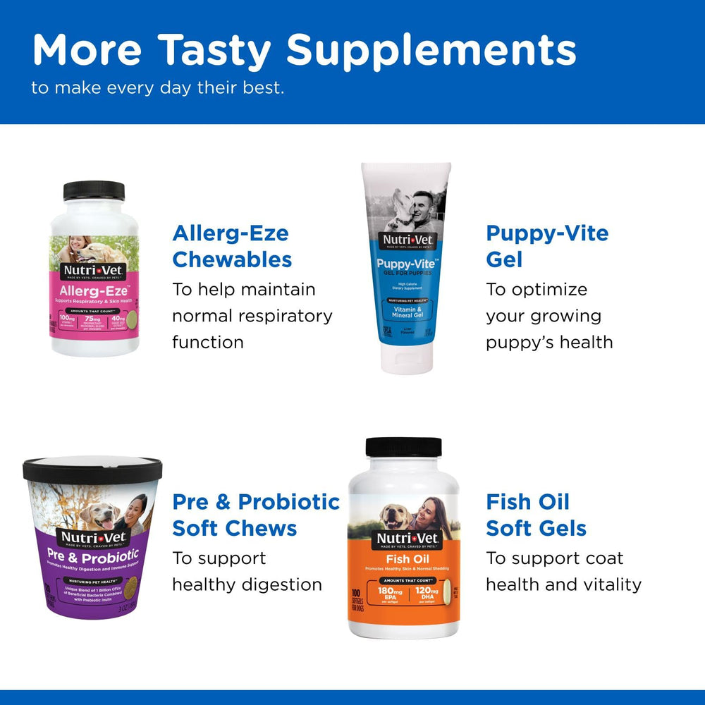 Nutri-Vet Puppy multivitamin package showing 60 chewables.