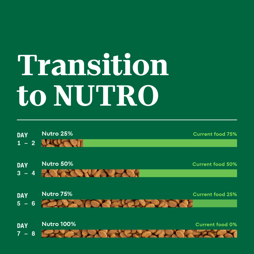 Nutro Sensitive Stomach dry cat food made without artificial preservatives, flavors, or colors.