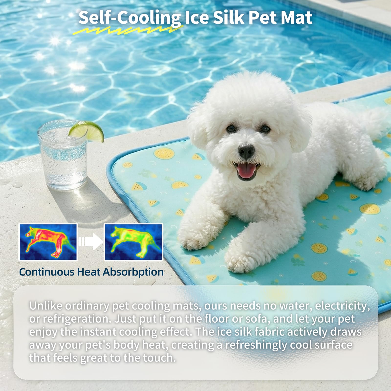 NWK pet cooling mat in use as a resting surface for a cat.