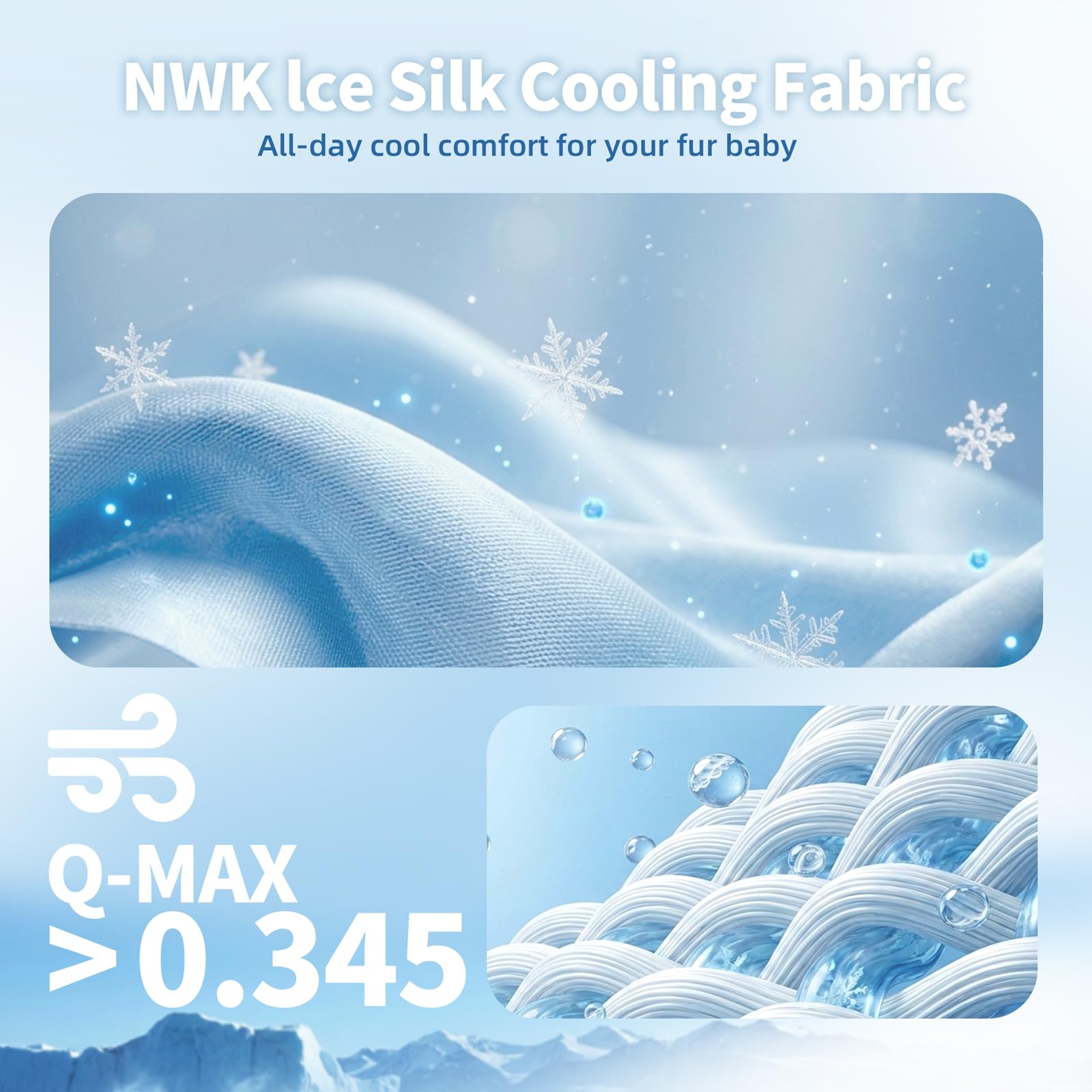 NWK pet cooling mat in use as a resting surface for a dog.
