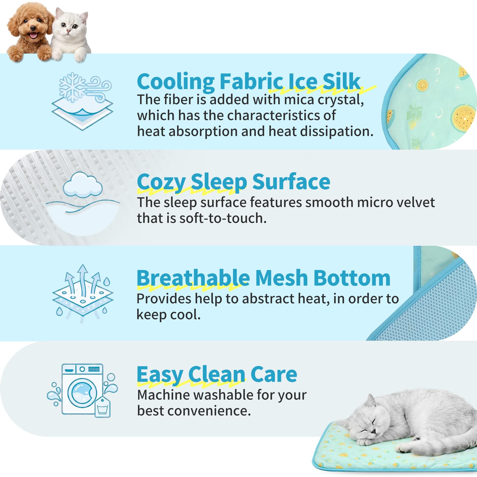 NWK pet cooling mat pack showing four mats together.
