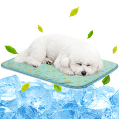 NWK pet cooling mat shown from the front in the green fruit design.
