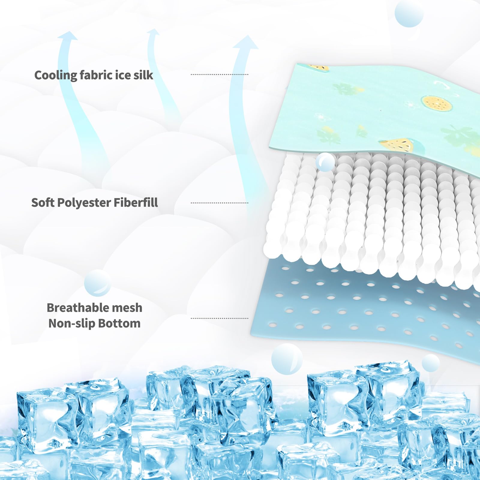 NWK pet cooling mat close-up showing its ice silk fabric surface.