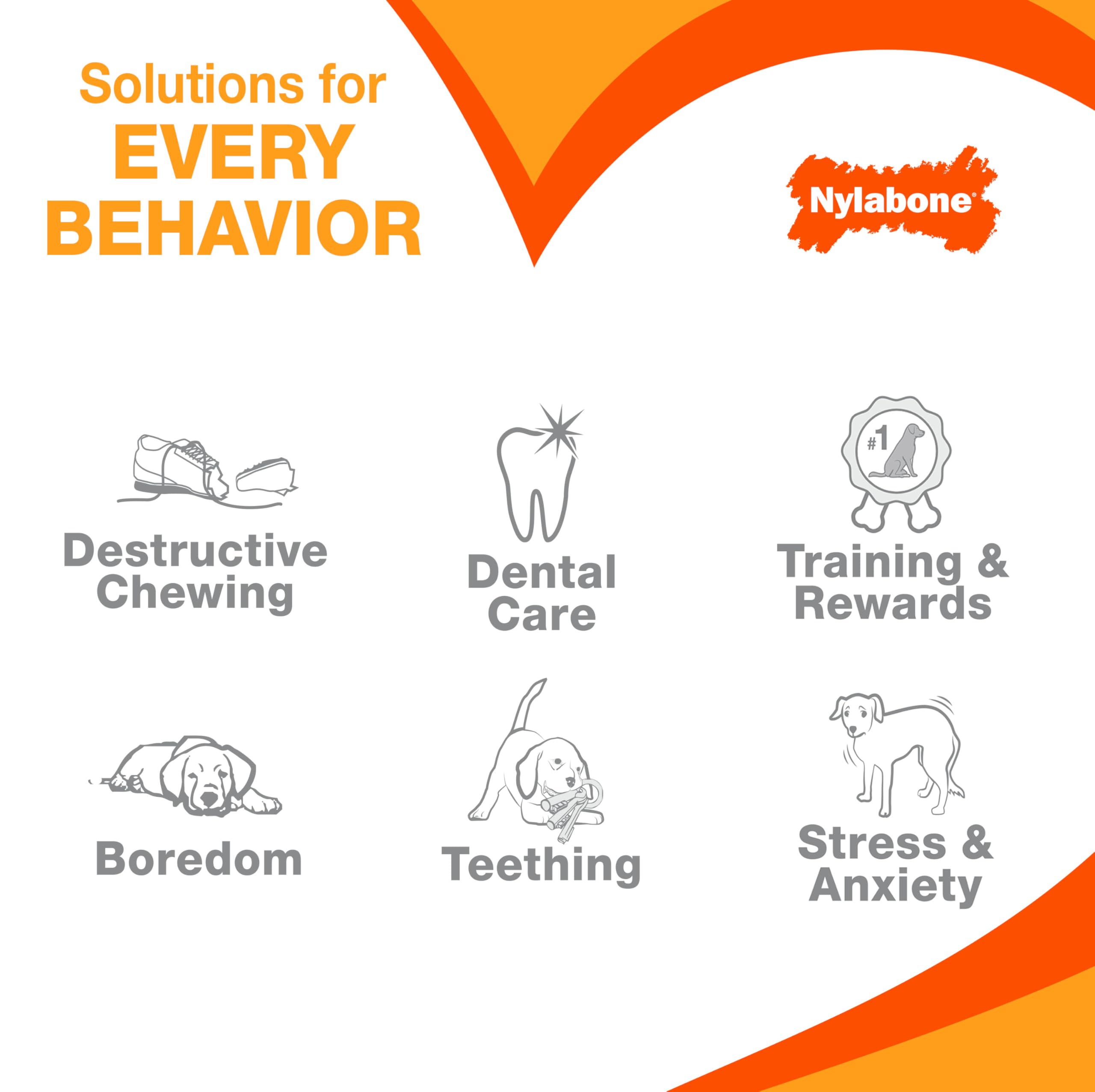 Nylabone Power Chew Textured Barbell Dog Chew Toy shown with its suitability for dogs up to 50 pounds.