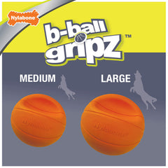 Nylabone Power Play Basketball Gripz dog toy viewed from above.