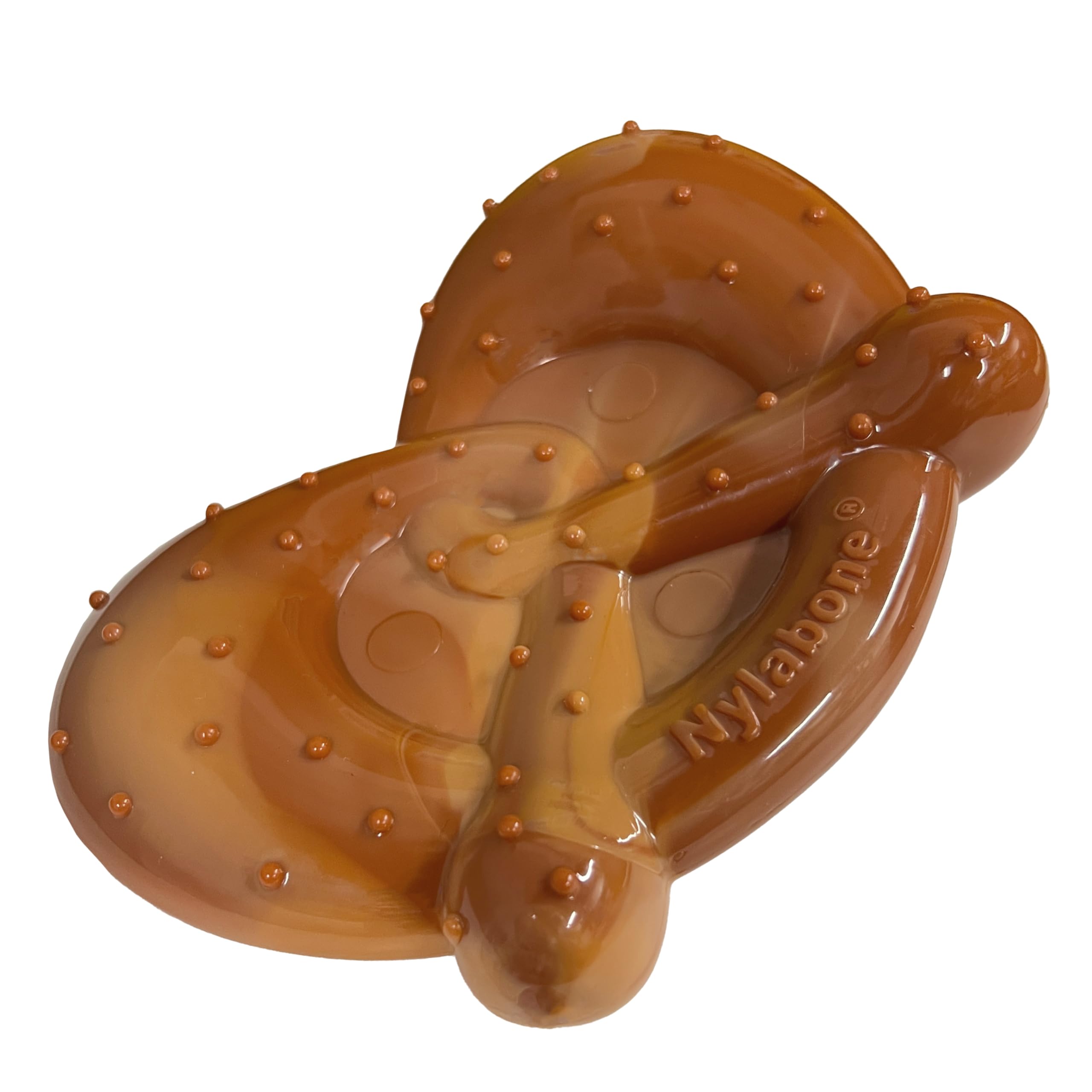 Nylabone Strong Chew Cute Dog Toy Bundle shown during a dog’s chewing session.